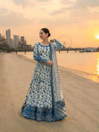 Teeya Creation White Color Faux Georgette Heavy Embroidery Work Wedding Wear Long Gown - Distacart