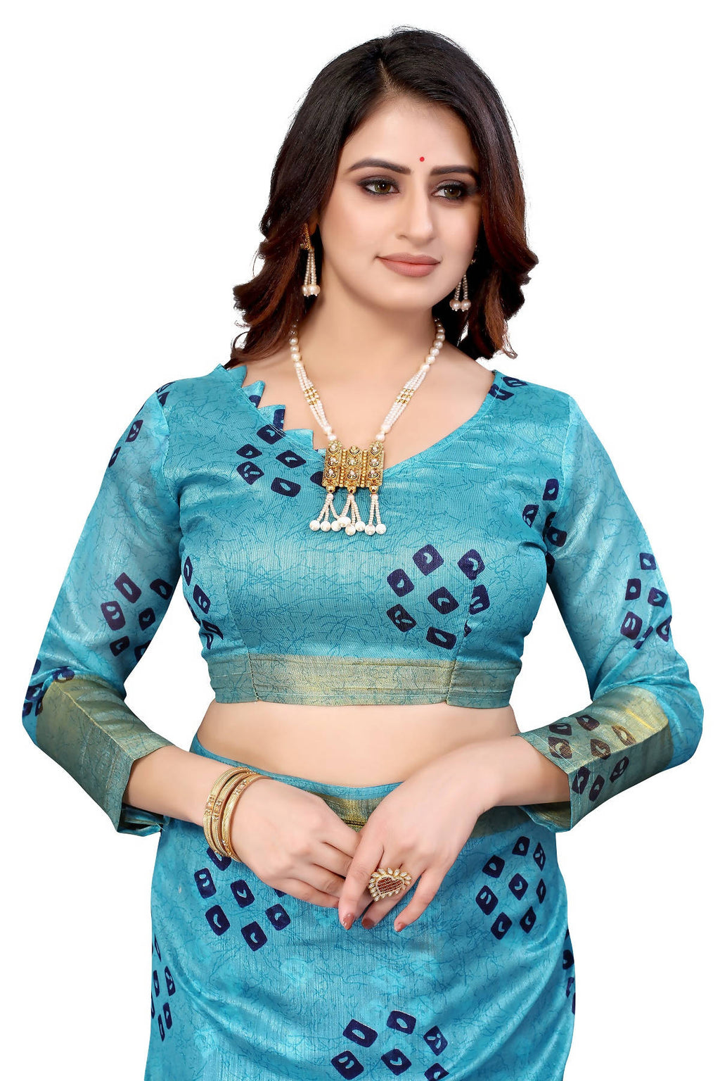 Vamika Ethnic Fire Navy Jari Border Linen Saree - Distacart