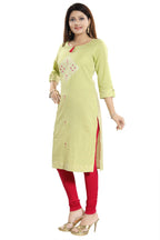 Snehal Creations Easy Breezy Liril Green Cotton Printed Tunic - Distacart