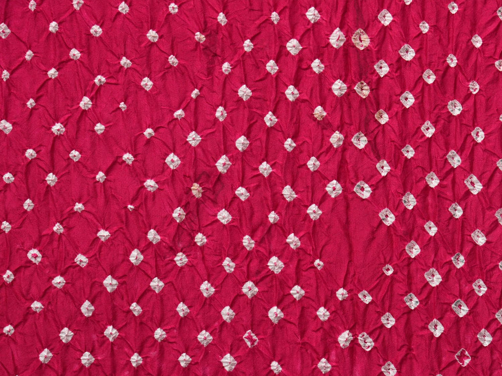 Pink Bandhani Kanchipuram Silk Handloom Saree with Kalamkari Pallu and Blouse Design - Global Threads