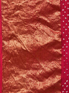 Pink Bandhani Kanchipuram Silk Handloom Saree with Kalamkari Pallu and Blouse Design - Global Threads
