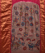 Pink Bandhani Kanchipuram Silk Handloom Saree with Kalamkari Pallu and Blouse Design - Global Threads