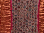 Pink Bandhani Kanchipuram Silk Handloom Saree with Kalamkari Pallu and Blouse Design - Global Threads