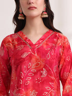Yufta Pink Ethnic Motifs Lace Work Anarkali Kurta And Trouser With Dupatta Set - Distacart