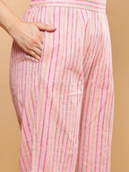 BohoJazz Pink Vacay Halter Top with Comfort Pants Co-ord Set - Distacart