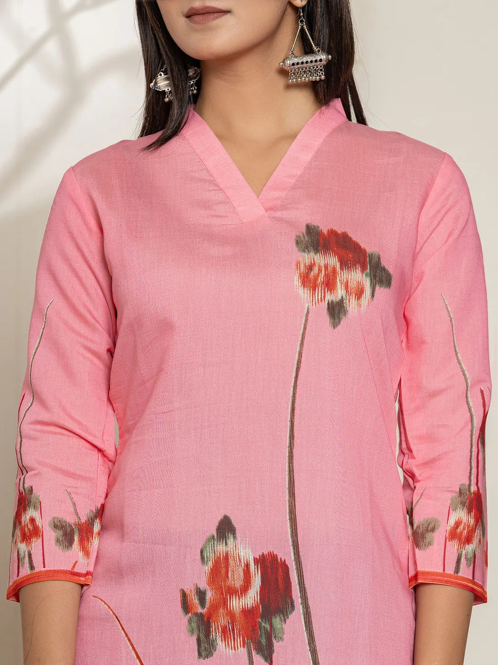 Yufta Pink Silk Blend Digital Print Kurta