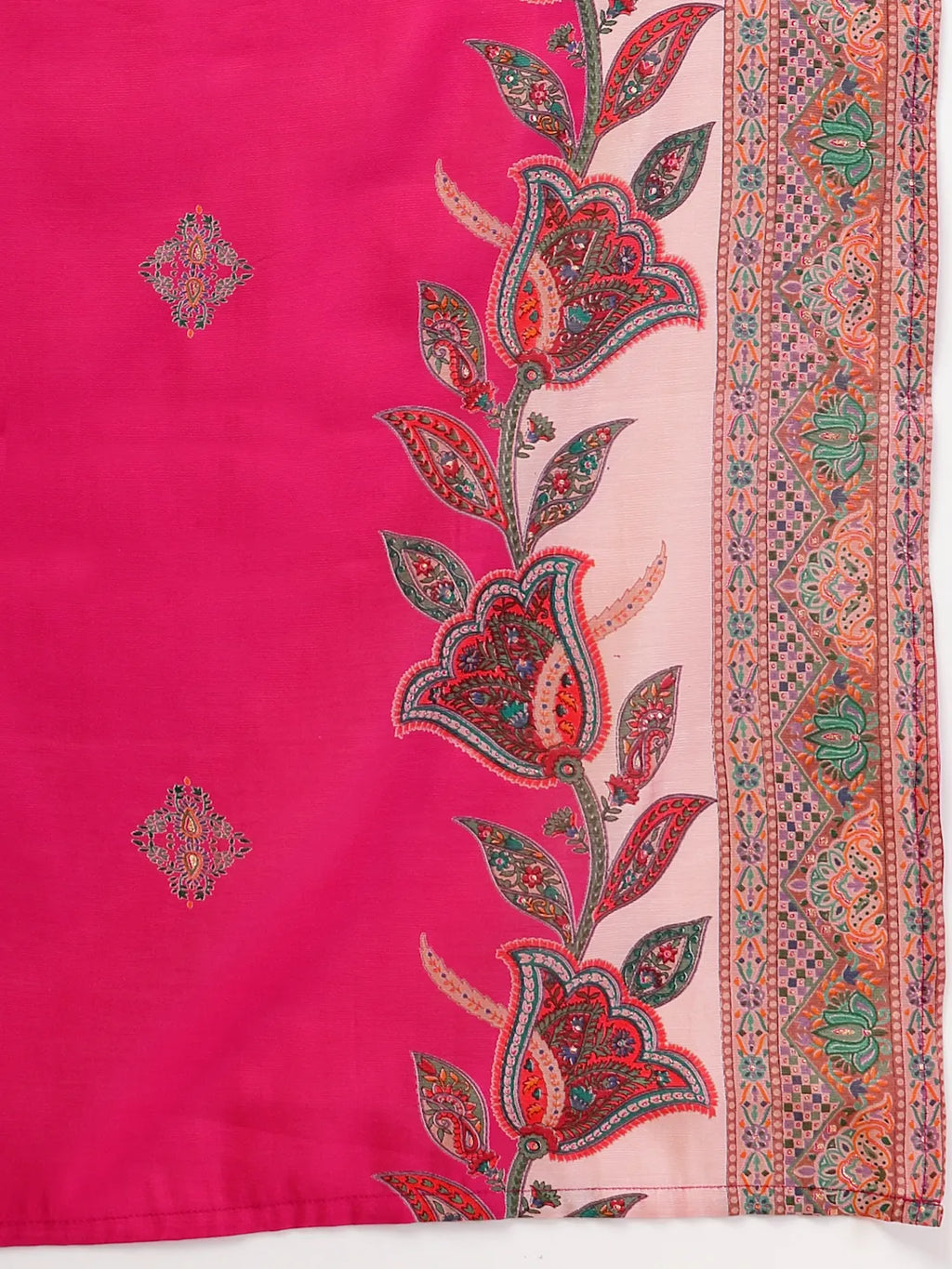 Yufta Pink Silk Straight Kurta With Palazzo Dupatta Set - Distacart