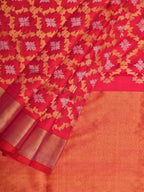 Pink Uppada Silk Handloom Saree with All Over Grill Design - Global Threads