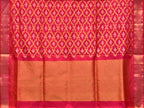 Pink Uppada Silk Handloom Saree with All Over Grill Design - Global Threads