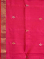 Pink Uppada Silk Handloom Saree with Birds and Jamdani Pallu Design - Global Threads