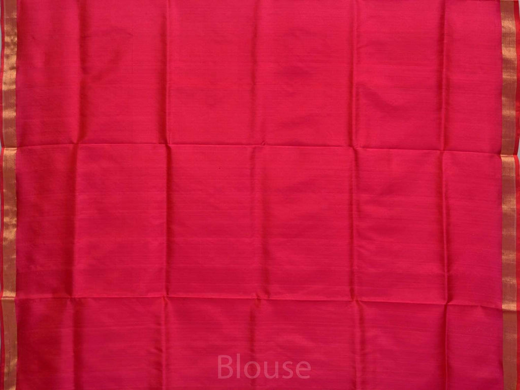 Pink Uppada Silk Handloom Saree with Birds and Jamdani Pallu Design - Global Threads