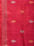Pink Uppada Silk Handloom Saree with Floral and Birds Design - Global Threads