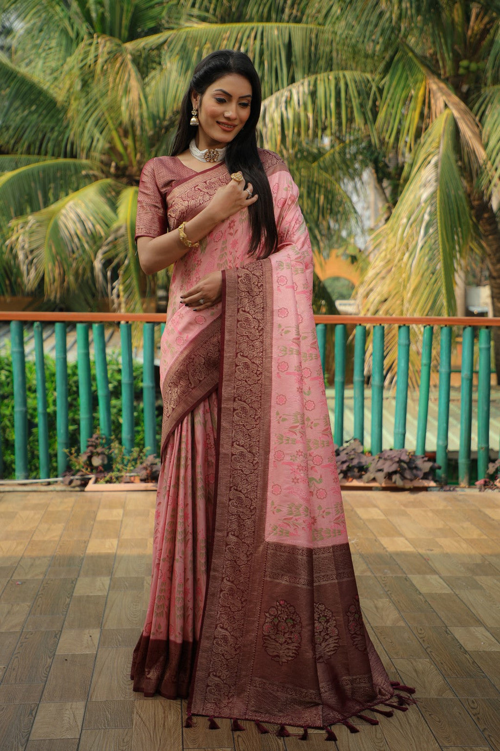 Anaita Pink Woven Design Pure Kanjivaram Soft Satin Silk Saree With Blouse - Distacart