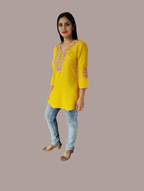 Jaitra Apparels Women Printed Pure Cotton Straight Kurta (Yellow) - Distacart
