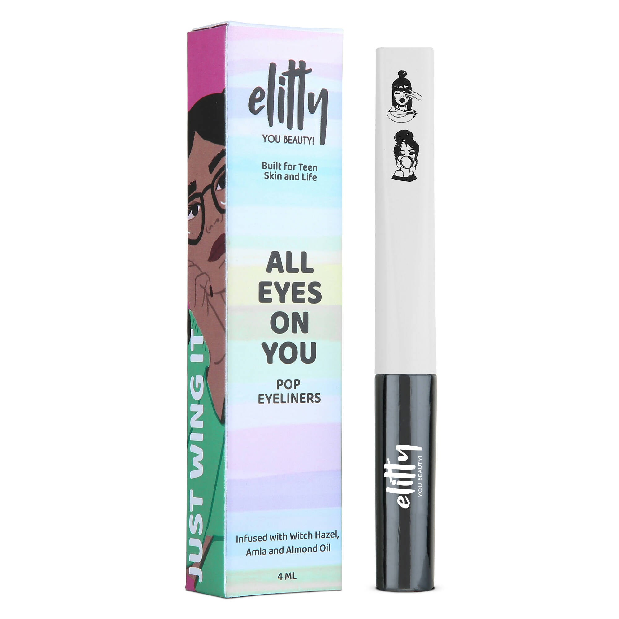 Elitty Black Pop Color Matte Finish Liquid Eyeliner - Dark Matter-Black