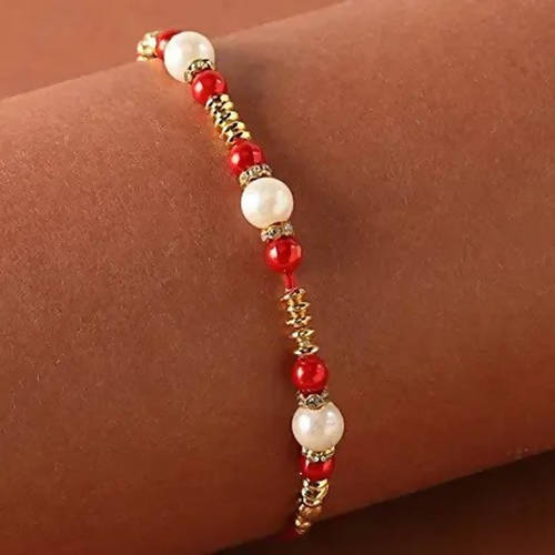 Single Pearl Rakhi With Cadbury Celebrations Online