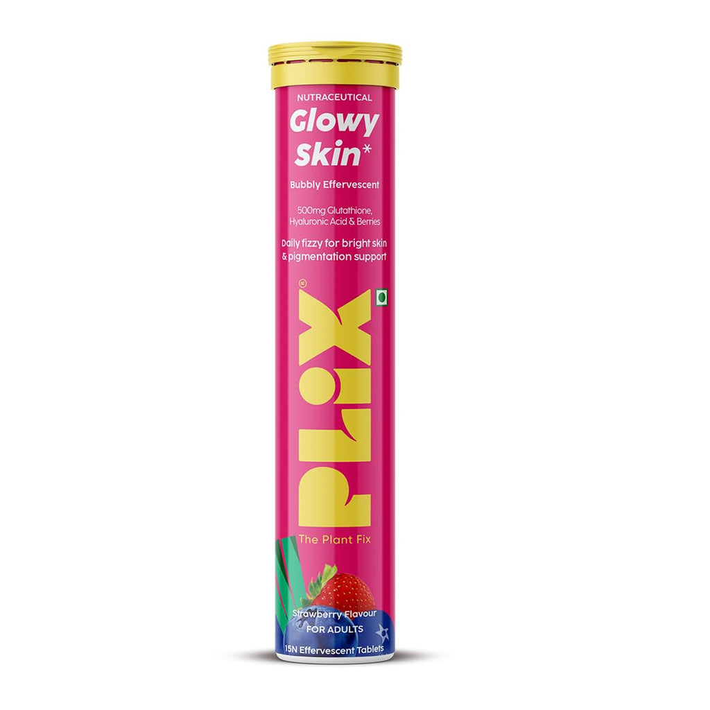 PLIX The Plant Fix Glowy Skin Effervescent Tablets - Strawberry - Distacart