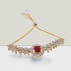 Rhodium-Plated Alloy American Diamond Studded Designer Bracelets - The Pari - Distacart