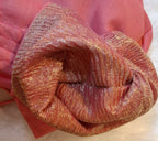 Kia Fashions Coral Pink Crush Tissue Self Design Readymade Blouse - Distacart