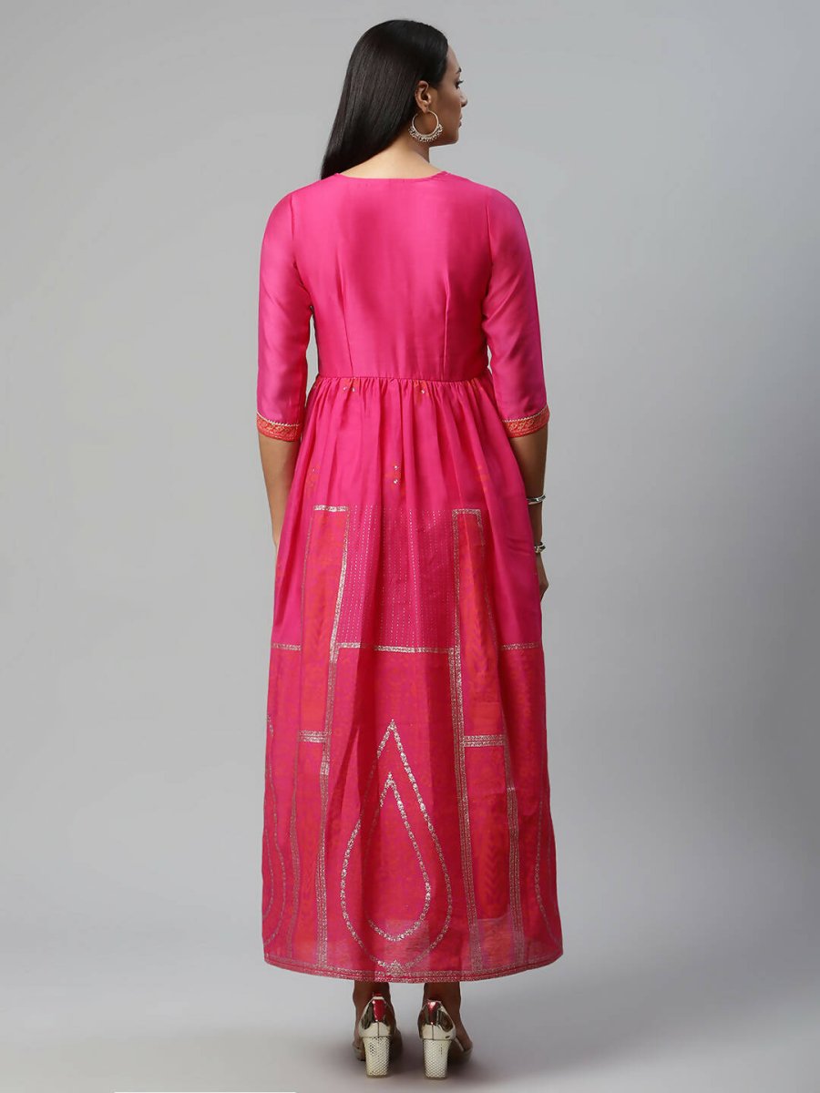 Ahalyaa Womens Pink Crepe Printed Dress - Distacart