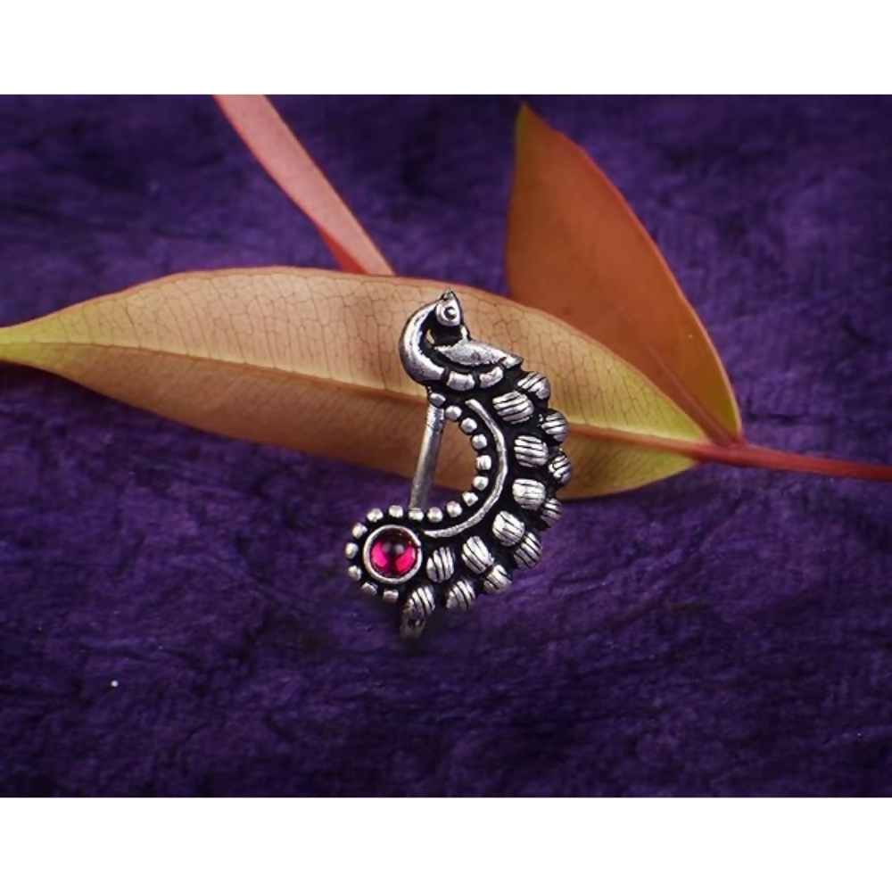 Thanu's Craft Maharashtrian Nath Clip on Marathi Nose ring without Piercing Oxidized nose Pin - Distacart