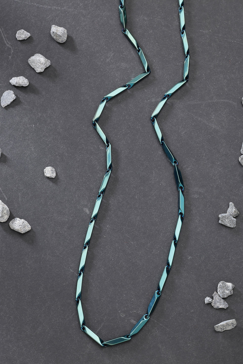 NVR Men's Green Rhodium-Plated Stainless Steel Chain