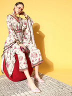 Ahalyaa Women Beige Colour Crepe Digital Printed Kurta Palazzo Set - Distacart
