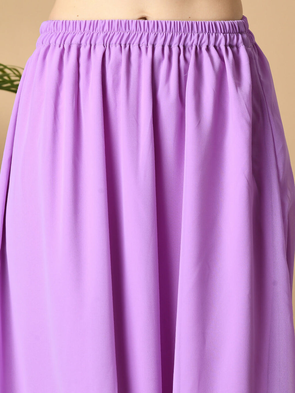 Myshka Women's Purple Georgette Kurta & Skirt With Dupatta Party Sets