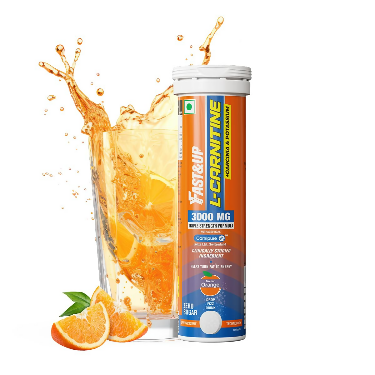 Fast&Up L Carnitine 3000mg Effervescent Tablets - Orange Flavour