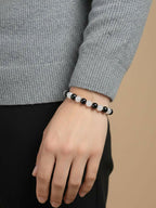 NVR Black & White Beaded Bracelet for Men & Women - Distacart