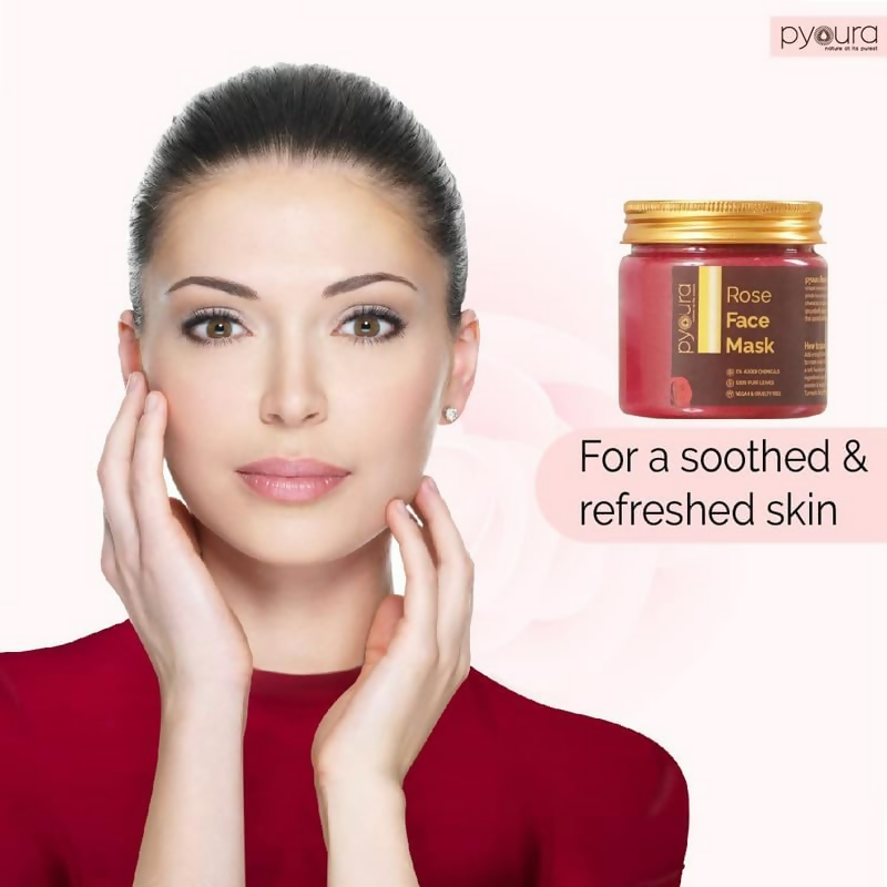 Pyoura Rose Face Mask No Clay Only 100% Pure Rose Petal Powder