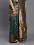Shree Shyam Fashion Silk Dark Green Saree - Distacart