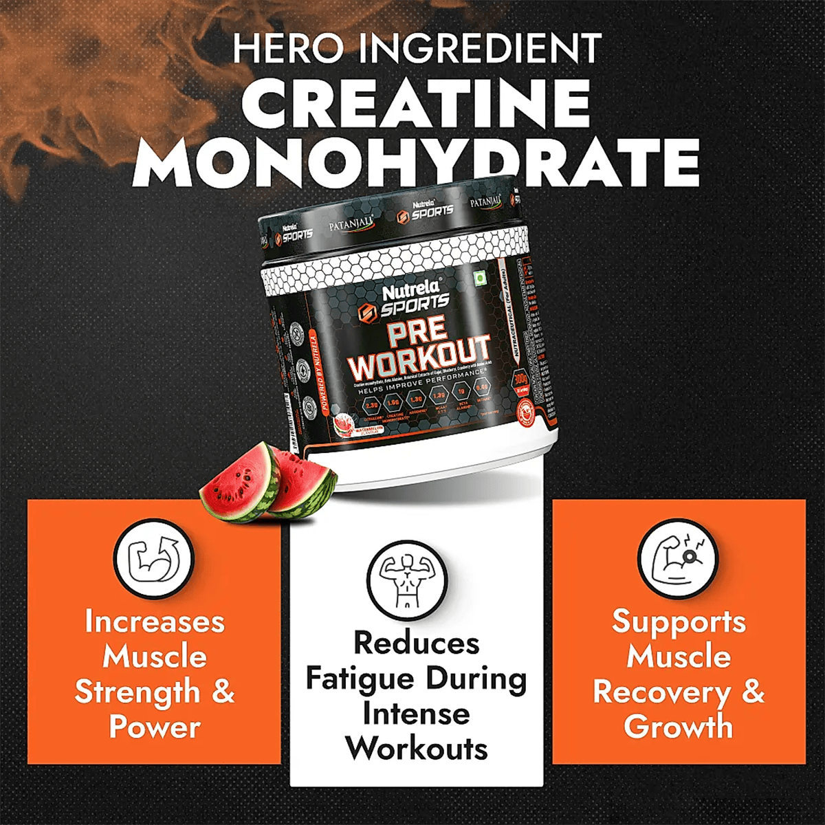 Patanjali Nutrela Sports Pre - Workout-(Watermelon) - Distacart