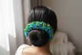 Blue & Green Bridal Pollens Gajra - Distacart