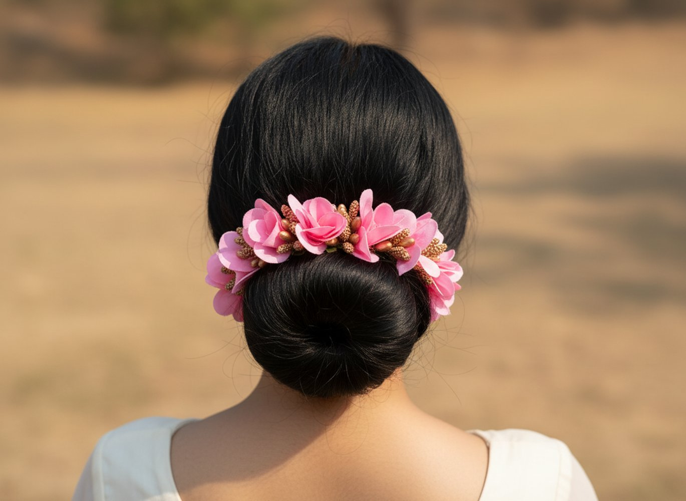 Baby Pink Artificial Orchids Flower Gajra - Distacart