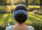Blue & Silver Pollens Bridal Hair Gajra - Distacart