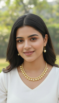 Gold Designer Pearls Necklace - Distacart