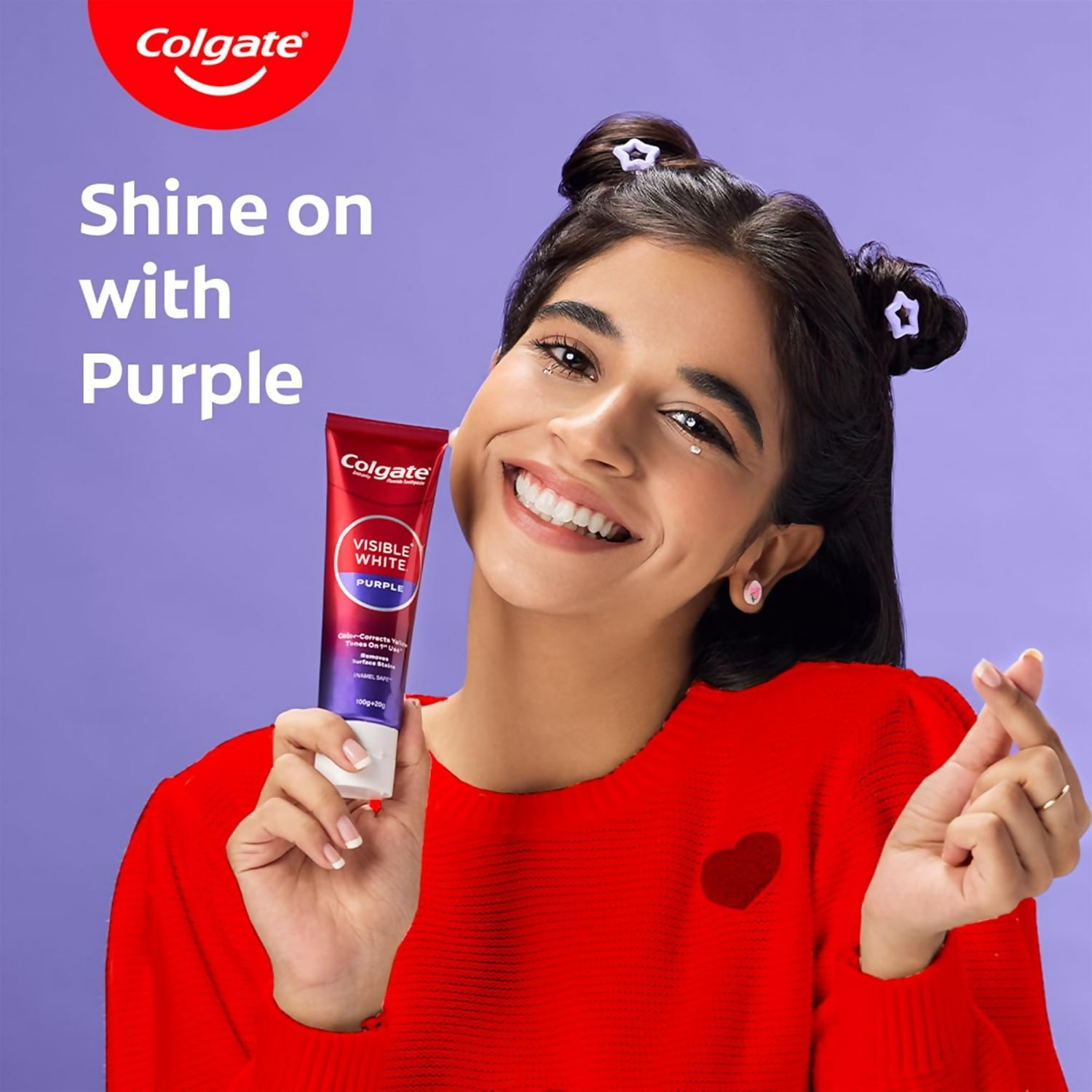 Colgate Visible White Purple Toothpaste For Teeth Whitening Helps Remove Surface Stains, Whitens Yellow