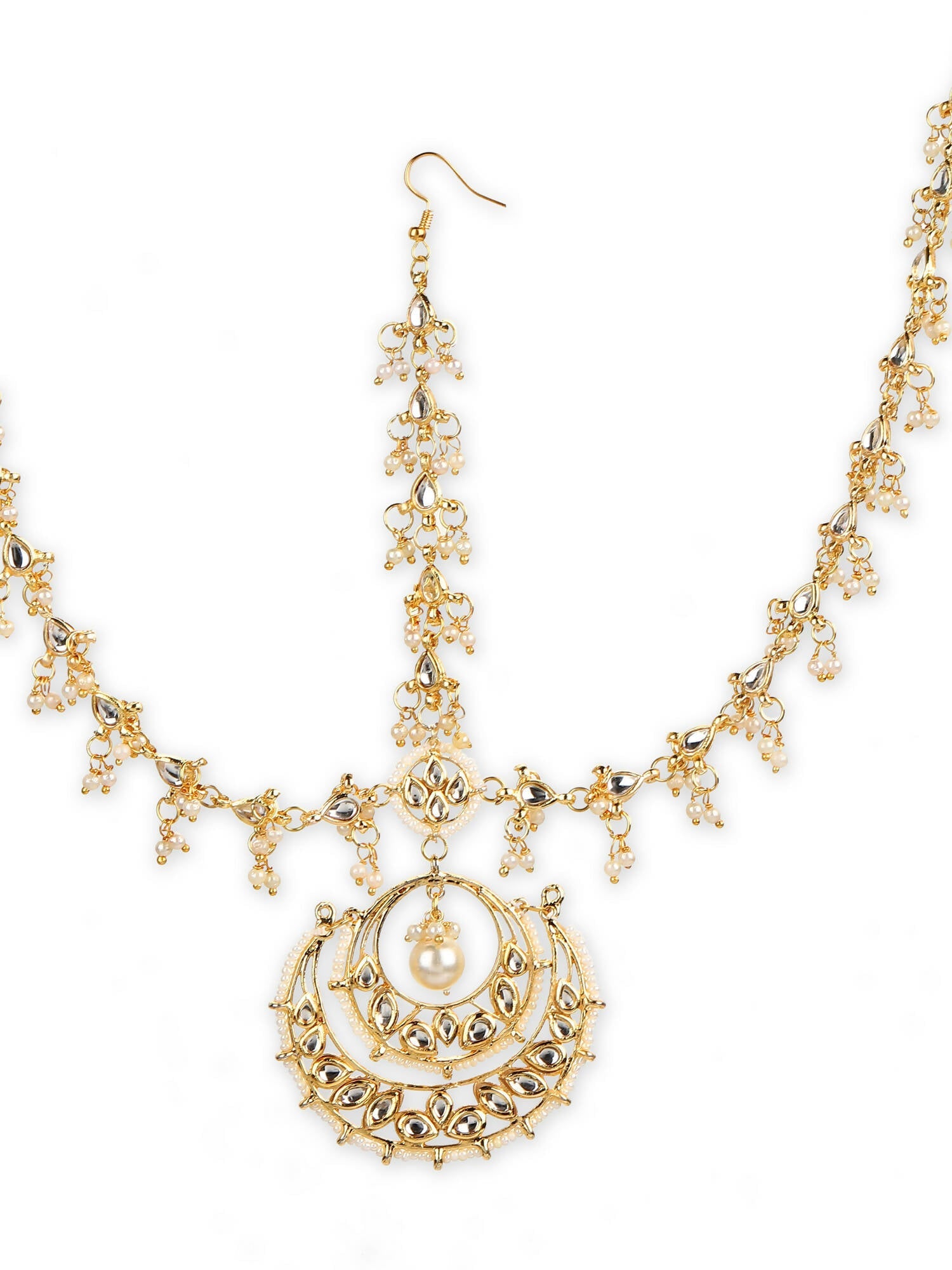 Women's Gold-Plated Kundan Mathapatti Head Jewellery - Ruby Raang - Distacart