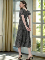 Souchii Black And White Floral Chiffon Maxi Dress For Women – Souchii
