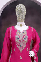 Anaita Rani Pink Heavy Chinon Readymade Suit with Embroidery & Sequence Work - Distacart