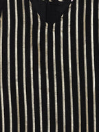 Ahalyaa Black Georgette Stripped Gold Printed Kids Kurta Pant Set For Girls