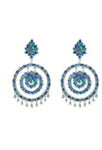 Mominos Fashion Johar Kamal Women's Blue Kundan Circles Earrings - Distacart