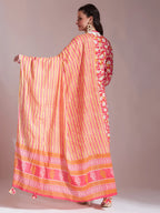 Yufta Pure Cotton Pink Kurta Dupatta Set With Lace Detailing