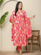 Yufta Pure Cotton Pink Maternity Kurta Set - Distacart