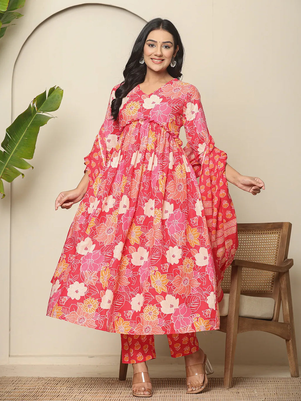 Yufta Pure Cotton Pink Maternity Kurta Set - Distacart