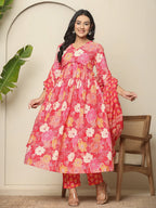 Yufta Pure Cotton Pink Maternity Kurta Set - Distacart