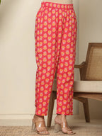 Yufta Pure Cotton Pink Maternity Kurta Set - Distacart
