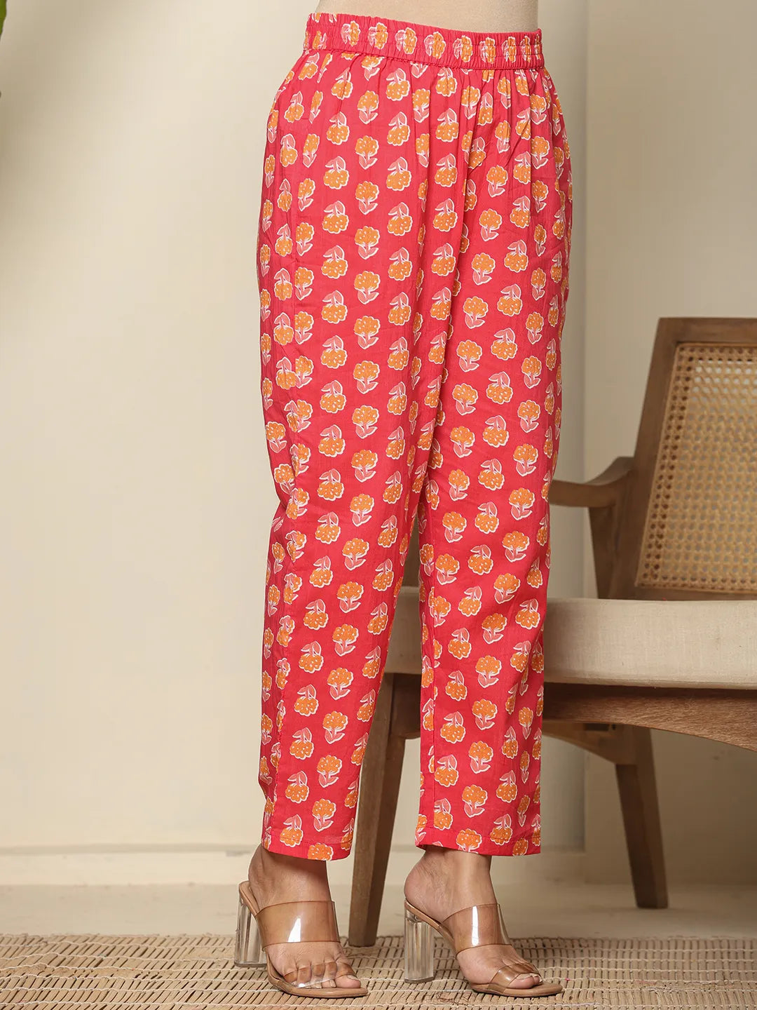 Yufta Pure Cotton Pink Maternity Kurta Set - Distacart