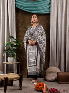 Yufta Pure Muslin Silk White Kurta Dupatta Set - Distacart